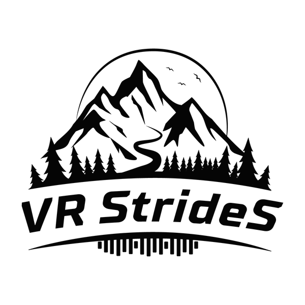 The VR StrideS logo in black.